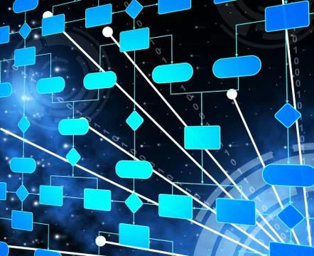 Flow Diagram Represents Workflow Flowchart And Processes Stock Illustration
