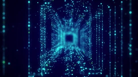 Flow of digital data in main processor Stock Footage 314423397