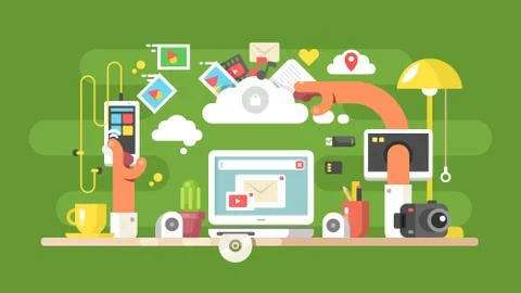 Flow documents workflow Stock Illustration