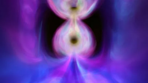 The flow of energy circulates along a toroidal trajectory. Torus. Esoterism. 4K 스톡 동영상 221084782