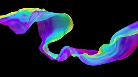 Flow fabric fluttering in the wind, 3d render Stock Illustration