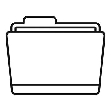 Flow folder icon, outline style Stock Illustration