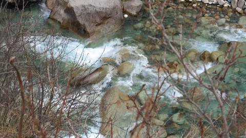 Flow of the Glacial River in the mountains 動画素材 105650939