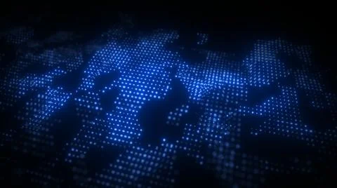 Flow glow bright particles on surface. Fractal  background. Grid, mesh of dot Stock Illustration