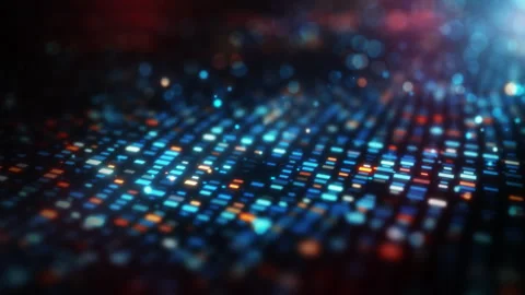 Flow Of Glowing Digital Space Stock Footage 264753382