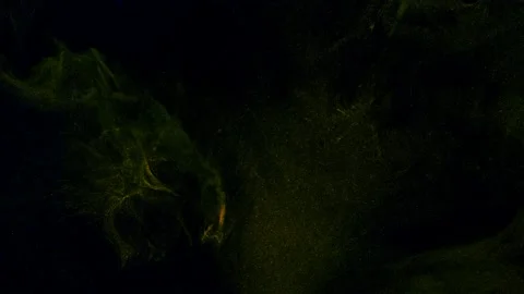 Flow of gold colors on a black three-dimensional moving background, transition. Stock Footage 167516122