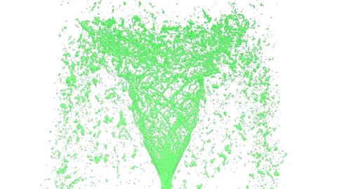 Flow of green liquid as sugar syrup or sweet lemonade spins into a whirlpool or Stock Footage