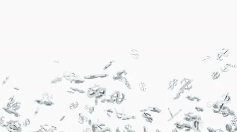 Flow grey dollar signs 3d animation Stock Footage 68062744