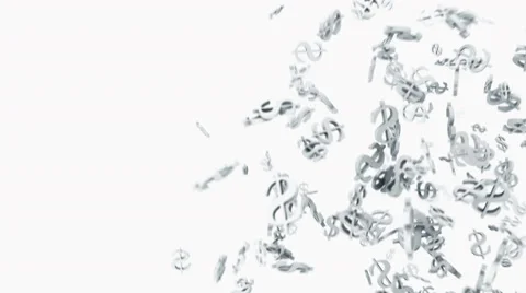 Flow grey dollar signs 3d animation Stock-Footage 68062783