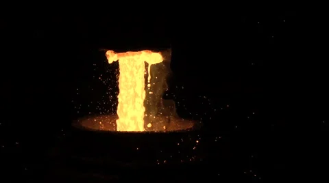 The flow of hot metal Stock Footage 61231142