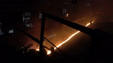 The flow of hot metall Stock Footage 56903937