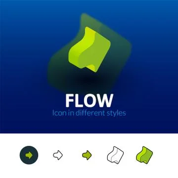 Flow icon in different style Stock Illustration