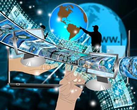 Flow of information 스톡 일러스트