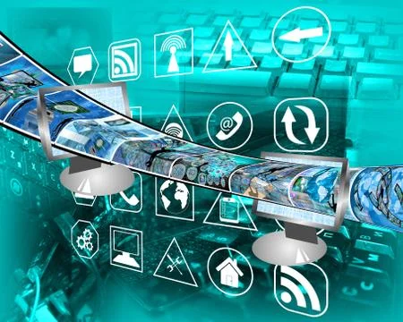 Flow of information 스톡 일러스트