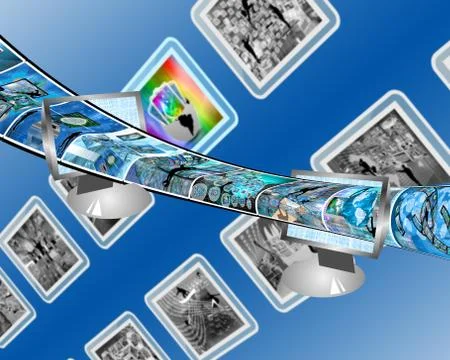 Flow of information Stock Illustration