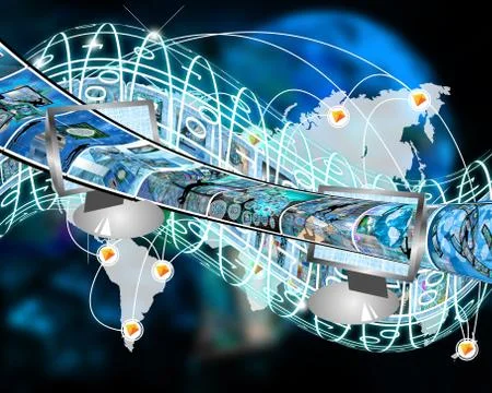Flow of information 스톡 일러스트