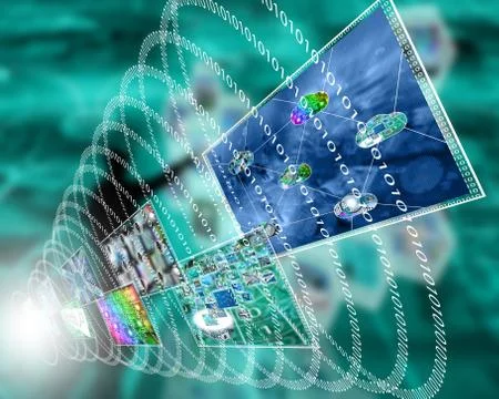 Flow of information 스톡 일러스트