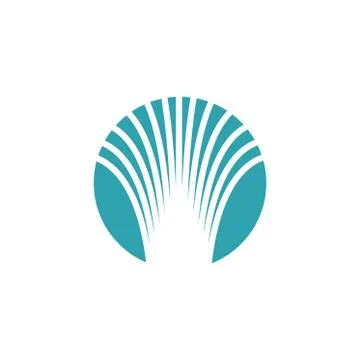 Flow of information logo. cut Wire abstract emblem. Stock Illustration