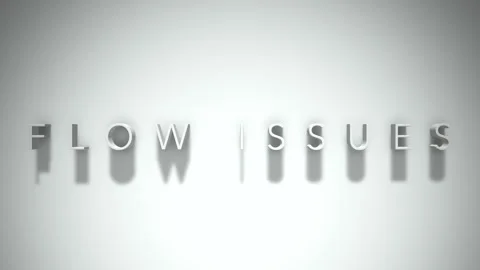 Flow issues 3D title animation with shadows on a white background Stock Footage 297456236
