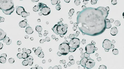 The flow is a jet of liquid from many transparent drops. Video stock 172394005