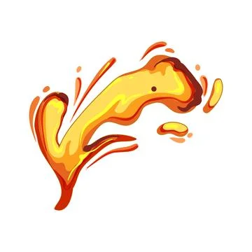 Flow lava splash cartoon vector illustration Stock Illustration