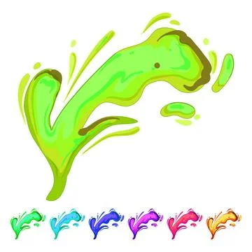 Flow lava splash cartoon vector graphic Stock Illustration