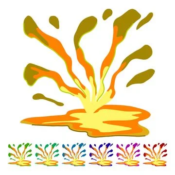 Flow liquid lava vector cartoon graphic Stock Illustration