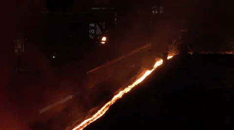 Flow of liquid metal 2 Stock-Footage 56900736