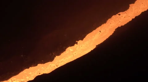 Flow of liquid metal 3 Stock Footage 56901857