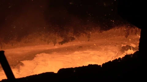 Flow of liquid metal slow motion. Stock Footage 56845029