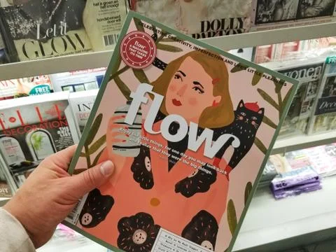Flow magazine in a hand Foto stock
