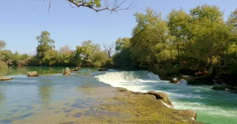 Flow Manavgat Waterfall Vídeo Stock 287747069