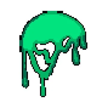 Flow melted circle pixel art vector illustration Stock Illustration