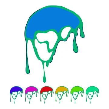 Flow melted circle vector cartoon graphic Stock Illustration