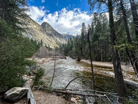 The flow of Merced River Stock Photos