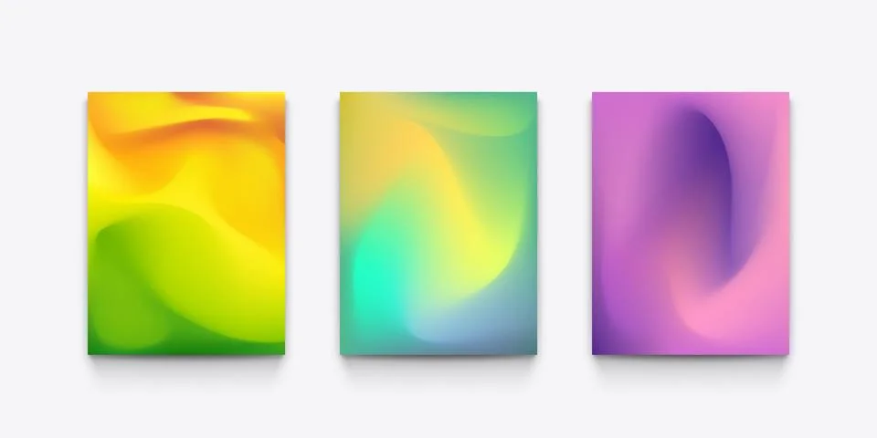 Flow meshing colors abstract backgrounds in set Stock Illustration