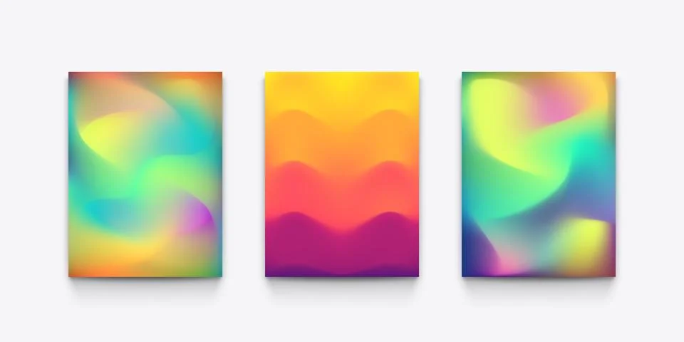 Flow meshing colors different backs in set Stock Illustration