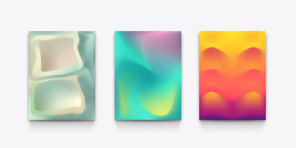 Flow meshing various colors backs in set Stock Illustration