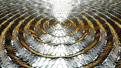 Flow metallic liquid with reflections. Stock Illustration