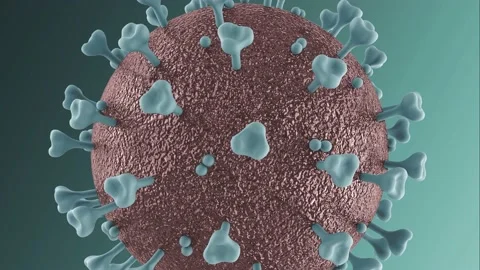 The flow of molecules of the coronavirus Sars-Cov-2 Stock Footage 132639930