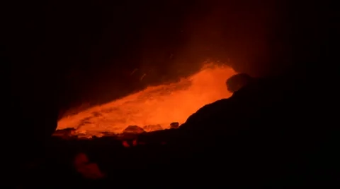 The flow of molten iron Stock Footage 53033629