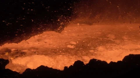 Flow of molten metal Stock-Footage 56962712