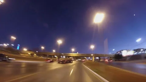 Flow motion at sunrise on a Highway Stock Footage 50857903