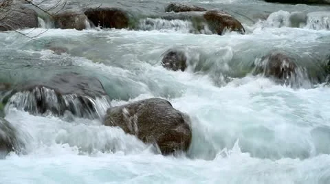 Flow on mountain river. Stock Footage 10834921