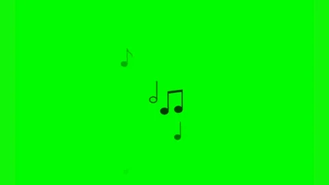 Flow music notes on green background. Video stock 221738068