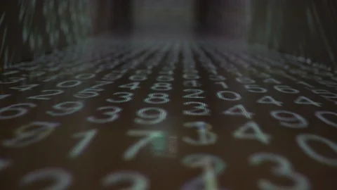 Flow of Numbers Hacker Stock Footage 91384577