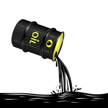 Flow of oil from barrel Stock Illustration