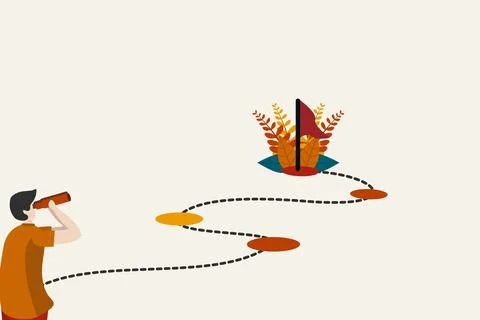 Flow or process to achieve success Stock Illustration