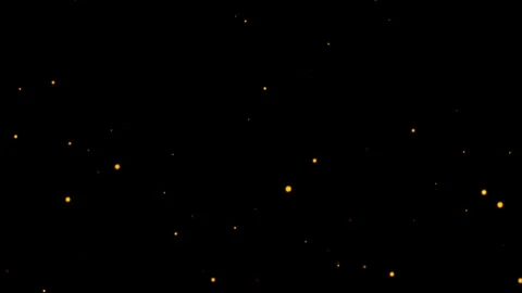 Flow orange particles bokeh to right on black abstract background Stock Footage 277103839