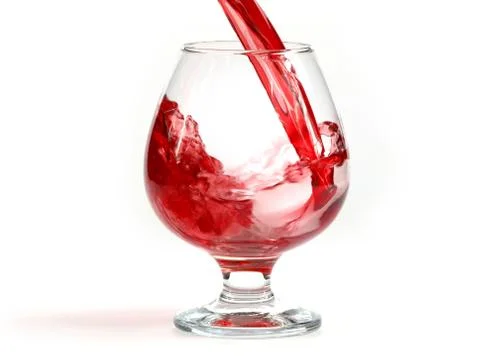 Flow patterns of red wine Foto stock